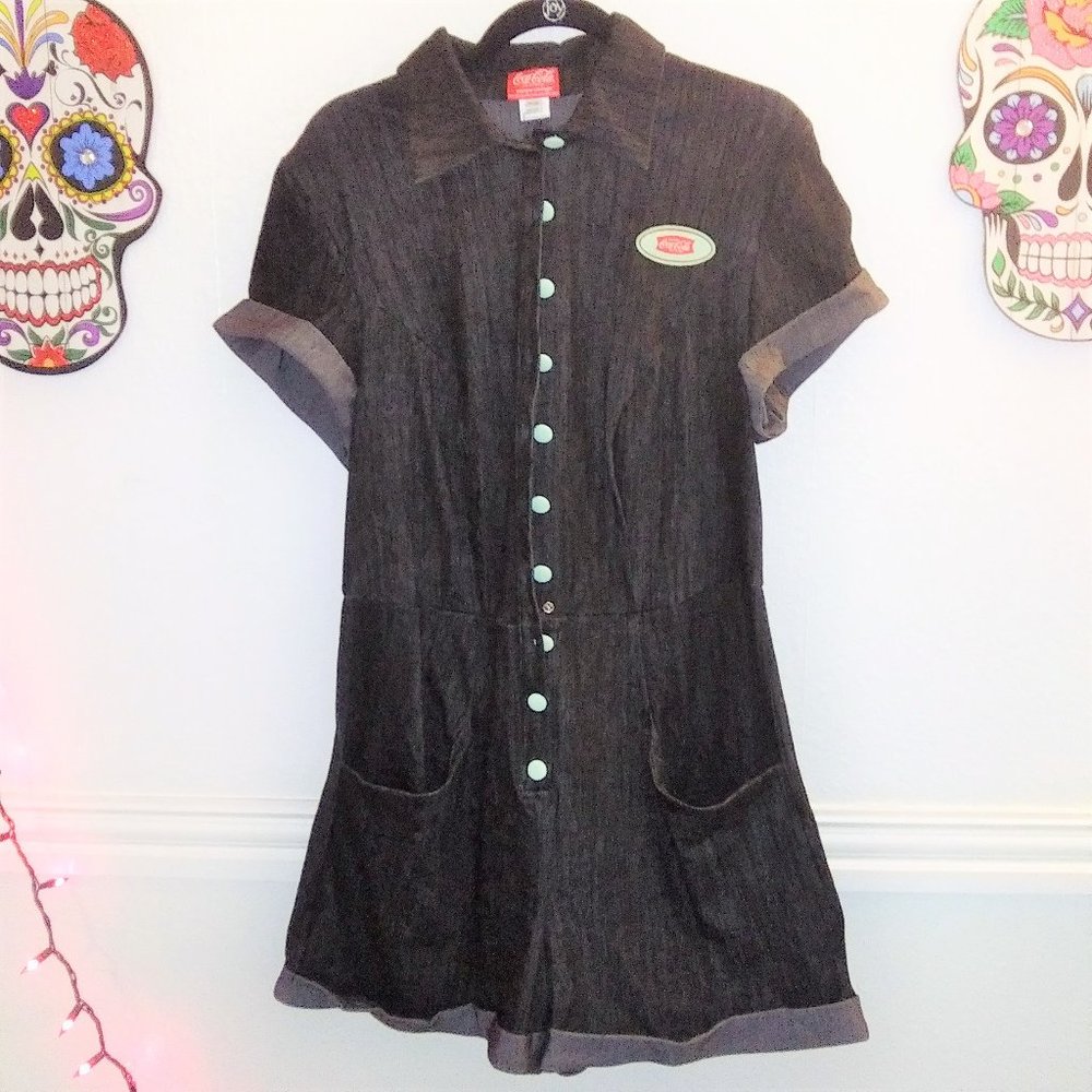 Coca-Cola Black Denim Romper